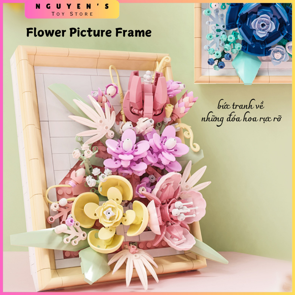 Mô hình lắp ráp Khung tranh - Những đóa hoa rực rỡ - Flower Picture Frame - MJI