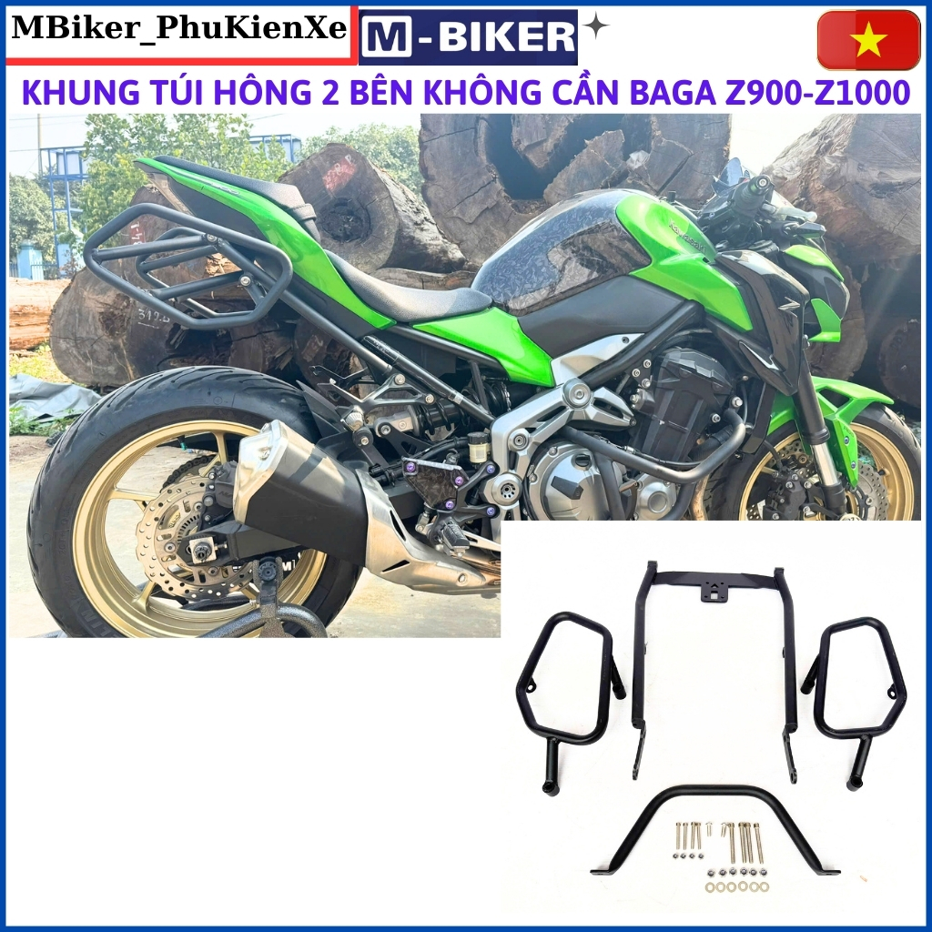 Khung treo túi Z900-Z1000, Khung treo túi hông Z900, phụ kiện khung túi hông z900, mibiker