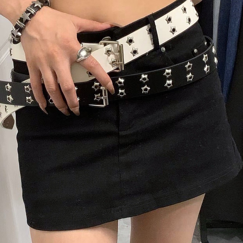 Thắt lưng Da cao cấp khóa kim loại họa tiết ngôi sao