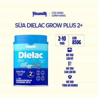 [HSD T11-2027] [Có Tích Điểm] Sữa Bột Dielac Grow Plus 2+ HT 850g (Sữa Non) (Cho Trẻ Từ 2 - 10 Tuổi)