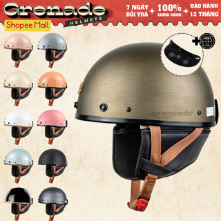 [Tặng lưỡi trai] Mũ bảo hiểm 1/2 VARO PUB có ốp tai - Viền đồng cao cấp, kèm kính phi công, UV 7 màu