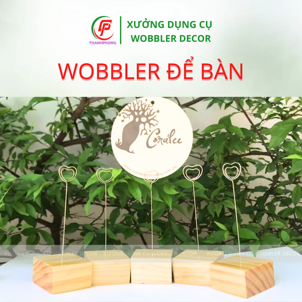 [ CHÂN ĐẾ GỖ ĐỂ BÀN ] wobbler quảng cáo, wobbler để bàn, chân đế quảng cáo, kẹp lò xo để bàn