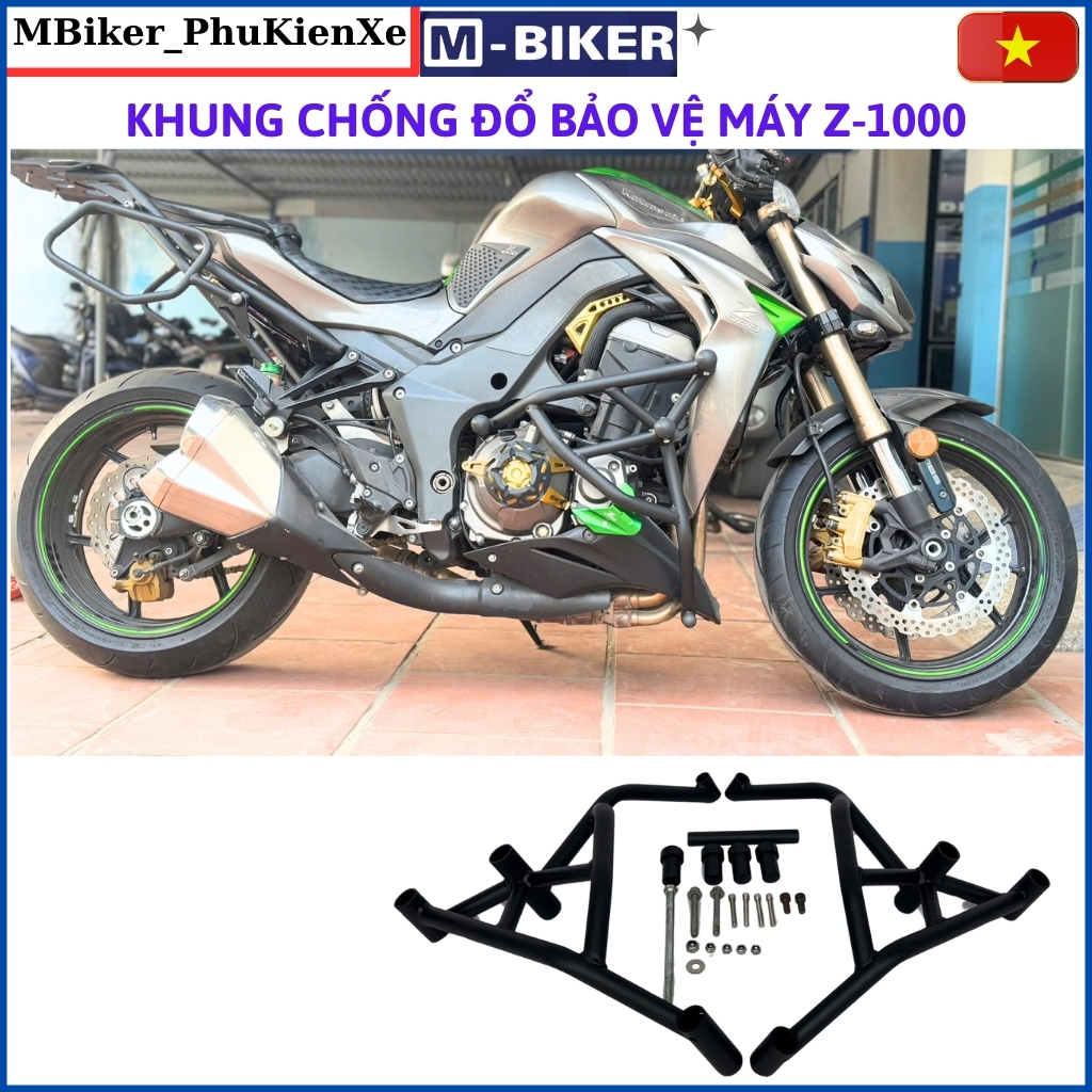 Chống đổ Z1000, Z900, Khung chống đổ Z1000, Khung chống đổ bảo vệ lốc máy Z1000, mbiker