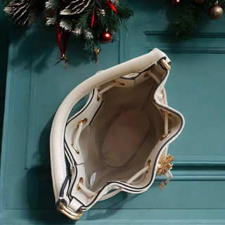Túi bucket nữ da thật trần ô xinh xắn