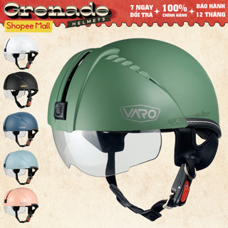 Mũ bảo hiểm nửa đầu kính âm VARO kính chắn gió, chống tia uv - Nón bảo hiểm chính hãng đạt chuẩn