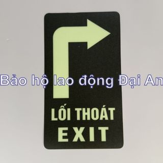 Decal dán chỉ dẫn lối thoát hiểm exit dạ quang dán nền nhám (28x16cm)