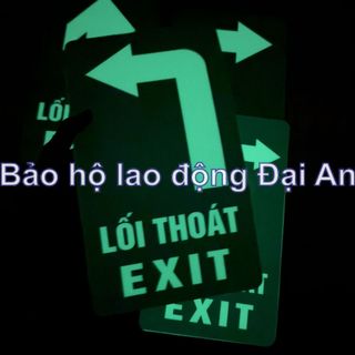 Decal dán chỉ dẫn lối thoát hiểm exit dạ quang dán nền nhám (28x16cm)