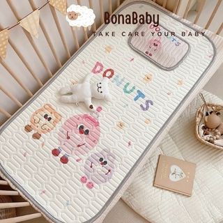 Thảm, chiếu điều hòa kèm gối xuất hàn cho bé KT 60x120cm, thoáng khí, không bí nóng