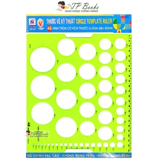 Thước Vẽ Kỹ Thuật 48 Hình Tròn Kích Thước Từ 2mm - 5mm - Circle Template Ruler