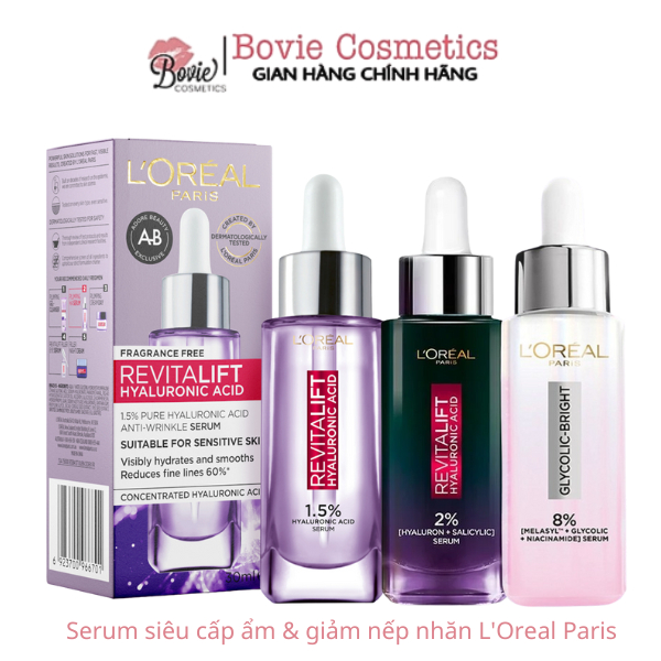 Tinh chất dưỡng da Serum cấp ẩm & giảm nếp nhăn L'Oréal Loreal Revitalift Pure Hyaluronic Acid 1.5% 30ml