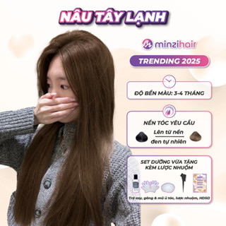 Thuốc nhuộm tóc màu nâu tây lạnh Minzihair - Lên từ nền tự nhiên không cần tẩy tóc - Minzihair HCM