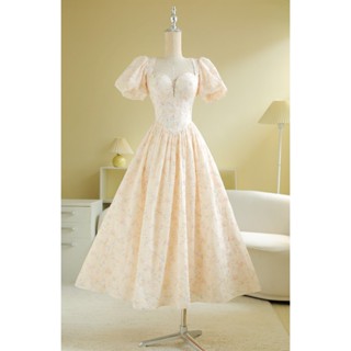  SÒ VINTAGE - LAVIA đầm hoa nhí thêu nổi tay phồng 