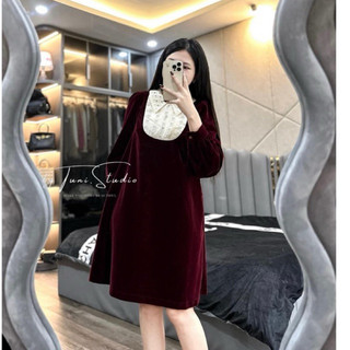 Váy ren ngực cổ đính đá sm