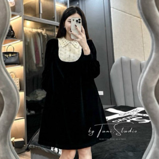 Váy ren ngực cổ đính đá sm