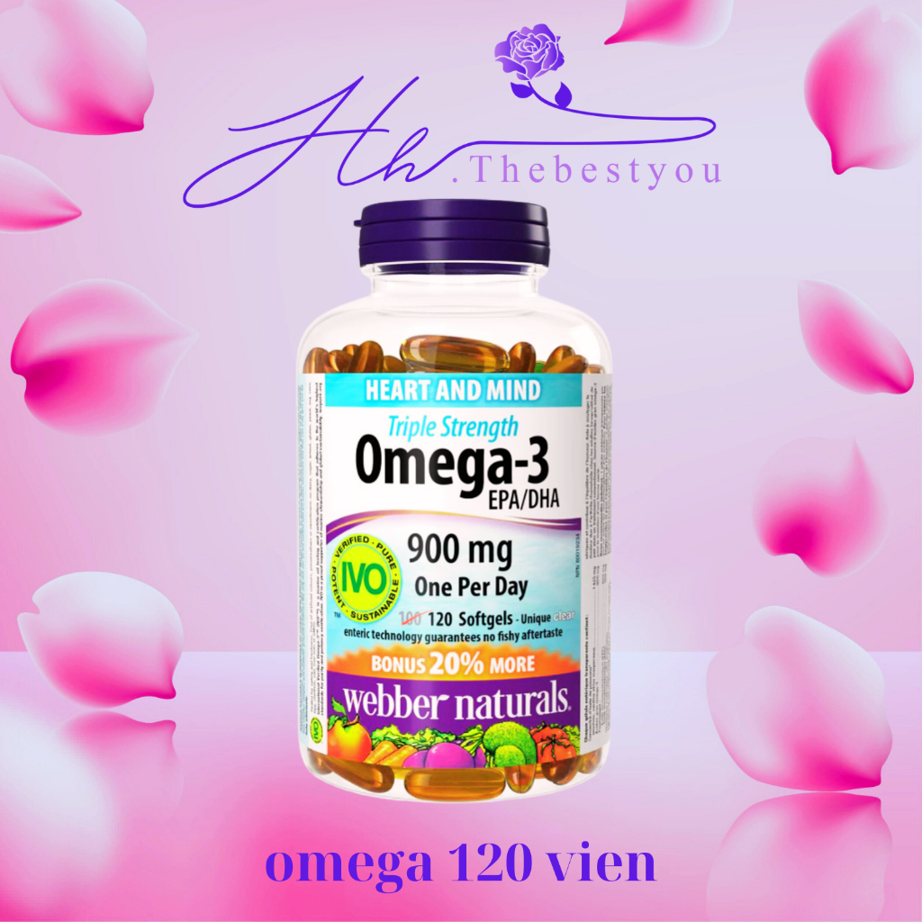 {HÀNG CÔNG TY} Dầu cá Webber Omega 3 Triple Strength 900mg  120 viên