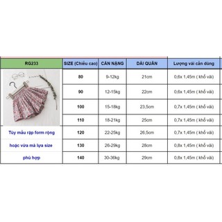 RG233_Rập giấy may quần váy bé gái