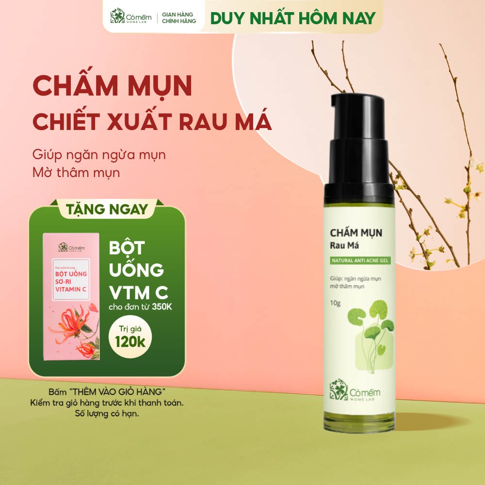 Chấm Mụn Rau Má Giảm Mụn Viêm Sưng Đỏ Mụn Cóc Mụn Bọc Mụn Trứng Cá Cỏ Mềm 10gr