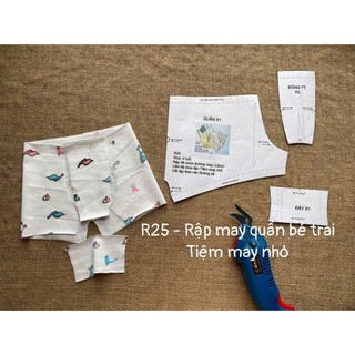 R25_ Rập giấy may quần lót bé trai