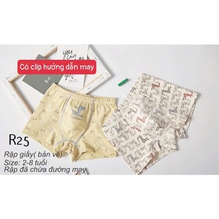 R25_ Rập giấy may quần lót bé trai