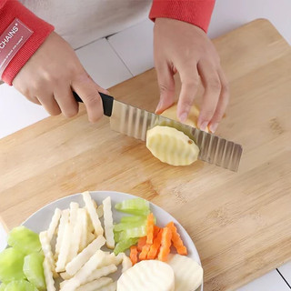 Dao Cắt Lát Sóng Răng Cưa Không Gỉ Cắt Rau Củ Quả An Toàn, Giúp Thực Phẩm Đẹp Mắt Hơn