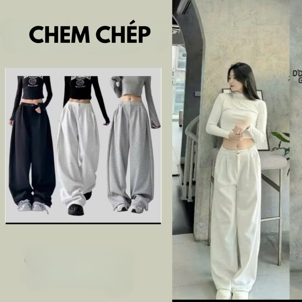 Quần nỉ nữ 1 khuy màu xám bạc ống suông trơn chất nỉ mềm, quần nỉ nữ ống suông rộng cạp khóa cúc hot