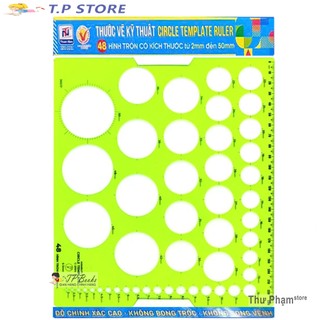 Thước Vẽ Kỹ Thuật 48 Hình Tròn Kích Thước Từ 2mm - 5mm ( Loại Cứng )