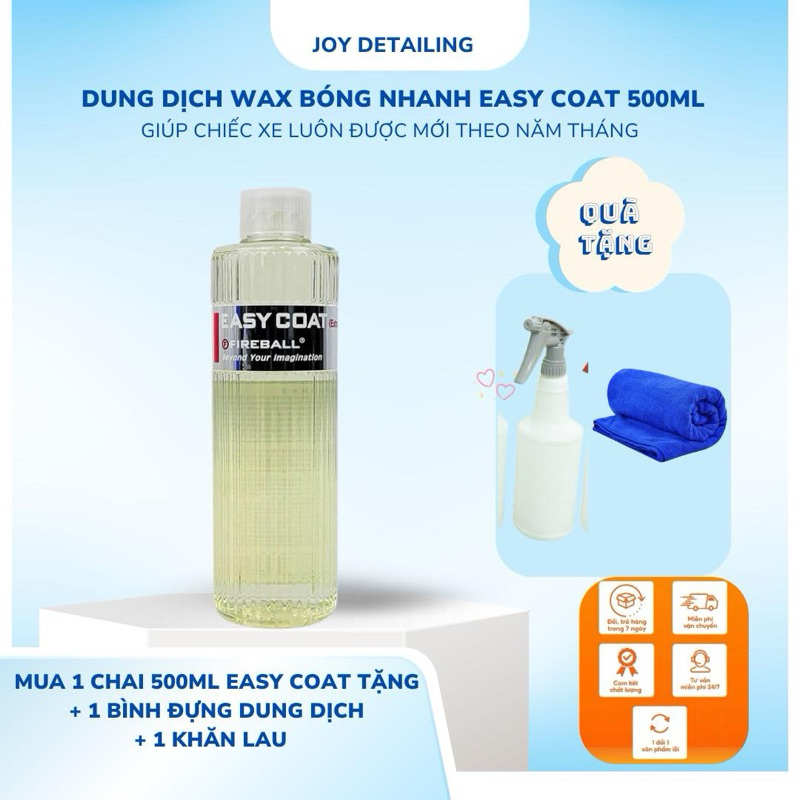 Dung Dịch Phủ Bóng Nhanh Easy Coat  Tạo Hiệu Ứng Lá Sen ,  phủ Ceramic nhanh hãng Fireball