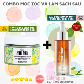 [Mẫu mới]Dầu ủ tóc Forest Hair Rosemary oil và Tẩy tế bào chết tóc Hairin, combo mọc tóc và làm sạch sâu trước gội