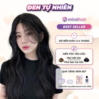 Thuốc nhuộm tóc Màu Đen Tự Nhiên Minzihair - nhuộm đen, phủ bạc, hạ nền mọi nền tóc - Minzihair HCM