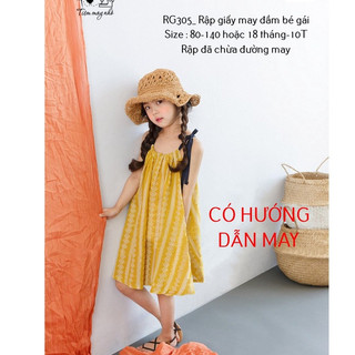 RG305_Rập giấy may váy dây bé gái