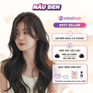 Thuốc Nhuộm Tóc Màu Nâu Đen Minzihair - phủ bạc hạ nền không cần tẩy tóc - Minzihair HCM