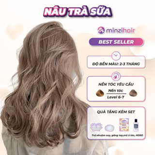 NÂU SỮA - Thuốc nhuộm tóc Màu Nâu Trà Sữa - Không Cần Tẩy Tóc - Minzihair, Minzihair HCM