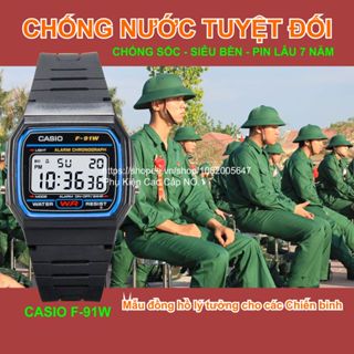 Đồng Hồ Nam/Nữ Casio F-91W1 .a., Chống Nước Tuyệt Đối, Siêu Bền, Pin Lâu 7 Năm, Mẫu Huyền Thoại