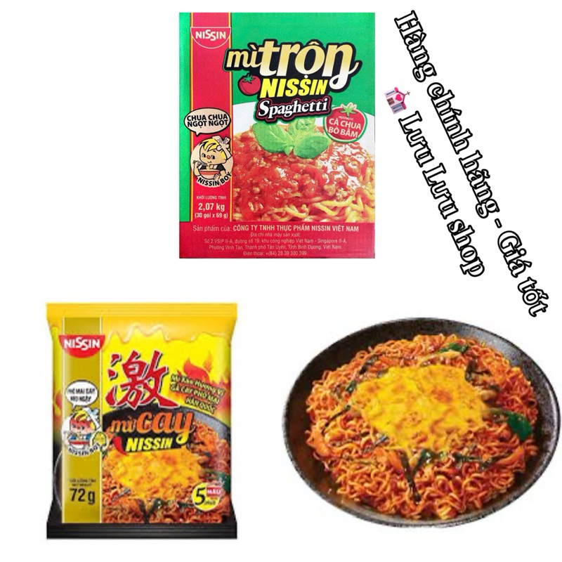 Combo 5 gói mì trộn Nissin vị phô mai / spaghetti xốt bò bằm