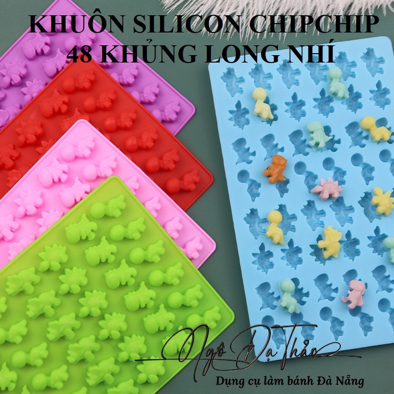 Khuôn sillicone kẹo dẻo / chipchip khủng long nhí 48 ( DANANGBAKINGTOOL 2501.402 )