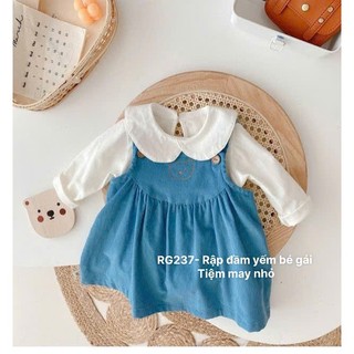 RG237_Rập giấy may đầm yếm bé gái