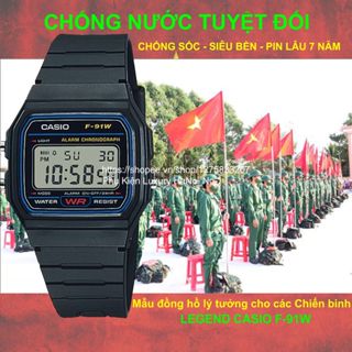 Đồng Hồ Nam/Nữ Casio F-91W1 .a., Chống Nước Tuyệt Đối, Siêu Bền, Pin Lâu 7 Năm, Bản Huyền Thoại