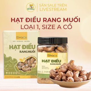 500G Hạt Điều Rang Muối Loại 1, Lớn Size Cồ, Rang Củi, Vỏ Lụa dễ Bóc Vỏ, Bình Phước - DONACAS