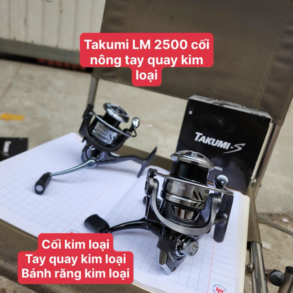 Máy câu lure Takumi LM2500 - 3000 cao cấp full kim loại siêu mượt xả hàng cuối năm
