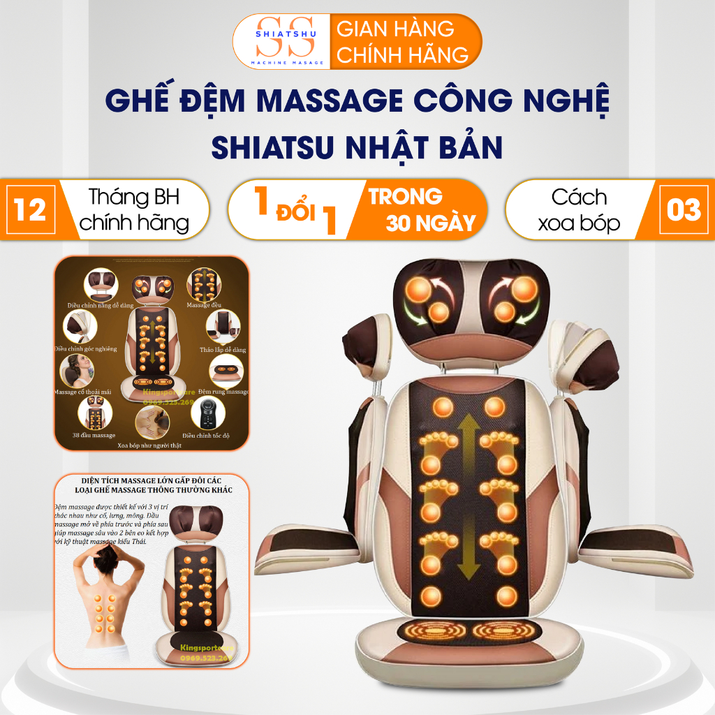 Ghế đệm massage công nghệ SHIATSU Nhật Bản – Trải nghiệm thư giãn chuyên sâu, xua tan mệt mỏi mỗi ngày