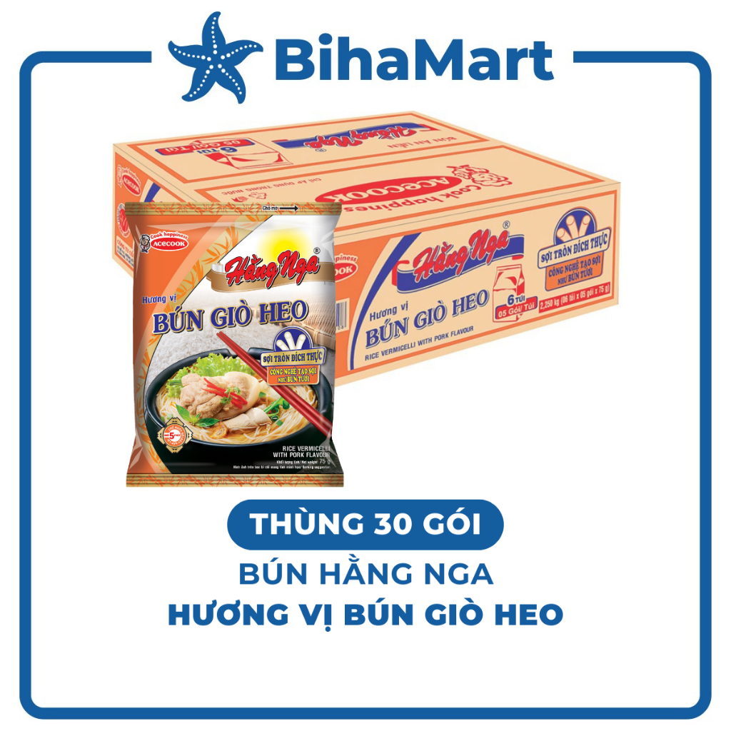 THÙNG30GÓI-ACECOOK- Bún giò heo Hằng Nga, Hằng Nga Bún giò heo, Bún Hằng Nga hương vị Bún giò heo, B
