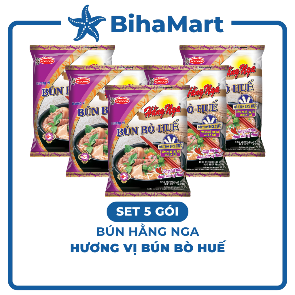 [SET5GÓI]-ACECOOK - Bún bò Huế Hằng Nga, Hằng Nga Bún bò Huế, Bún Hằng Nga hương vị Bún bò Huế, Bún 