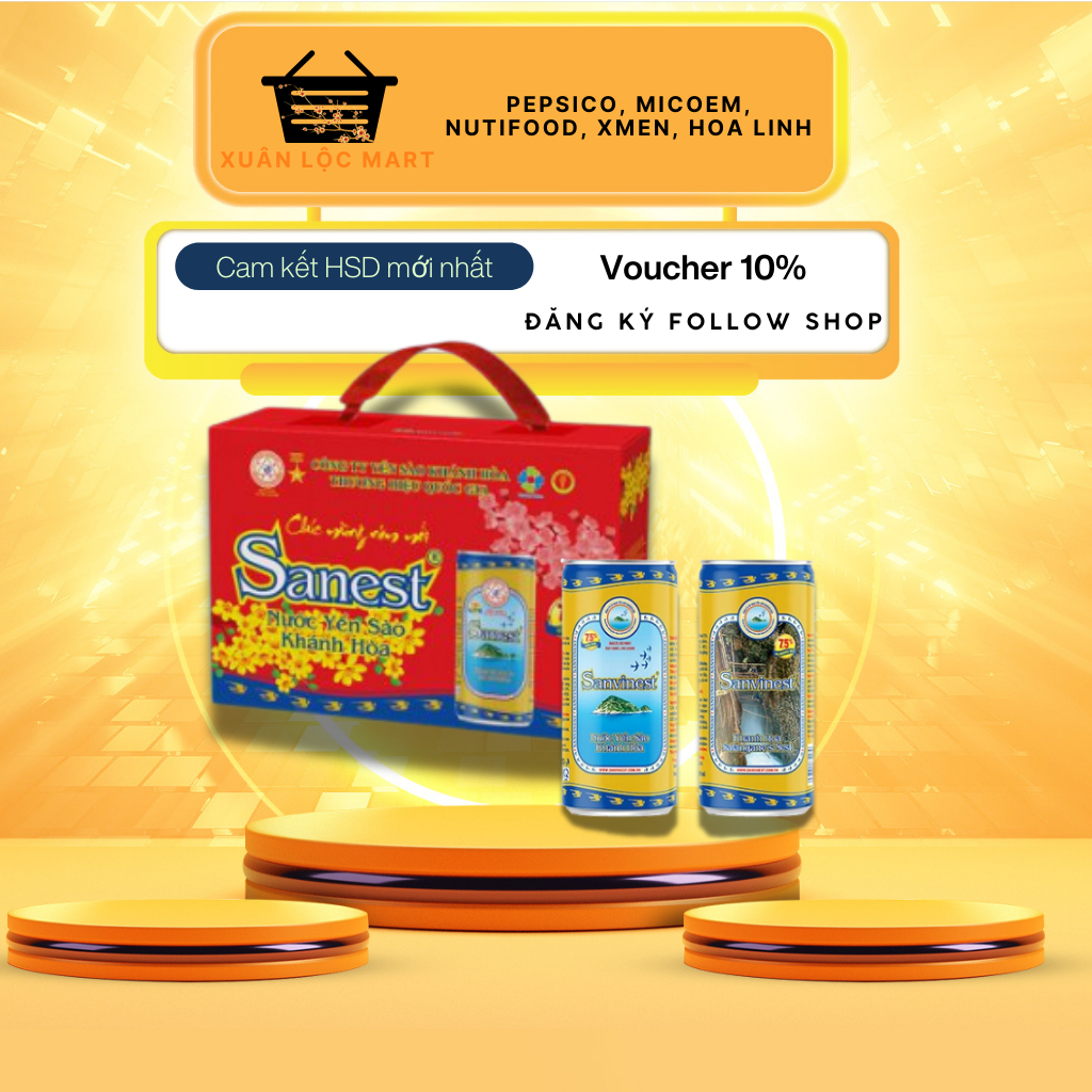 Nước Yến Sào Khánh Hòa SANVINEST Lon 190ML, Thùng 24 Lon, Thùng 30 Lon