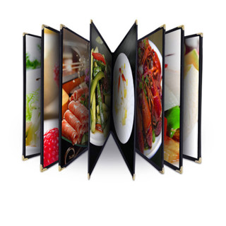 Bìa Menu Thực đơn Catalogue A4 Trong Suốt Hai Mặt Viền Da