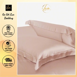 Bộ Chăn Ga Gối LUSI Lụa Silk Bedding mát mịn An Toàn cho da- Màu Hồng Phấn