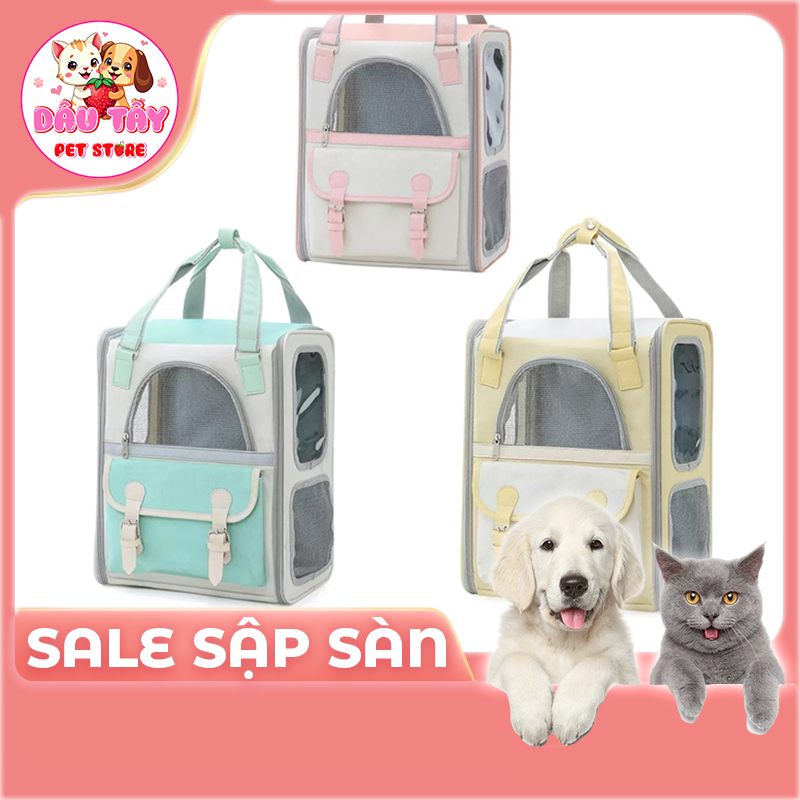 [Mẫu Mới] Balo Vận Chuyển Chó Mèo Balo vải Oxford dành cho thú cưng - Balo Vận Chuyển Chó Mèo Size L