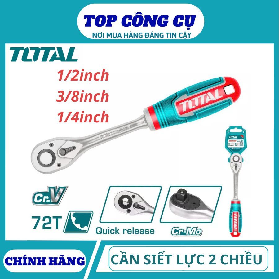 ĐỒ NGHỀ TOTAL Cần siết 2 chiều TOTAL 1/2 INCH 3/8INCH 1/4INCH THT106146 / THT106386 / THT106126