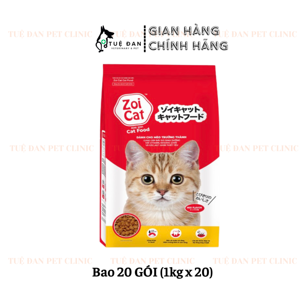Bao 20kg - Thức Ăn Hạt Cho Mèo Zoi Cat 1kg