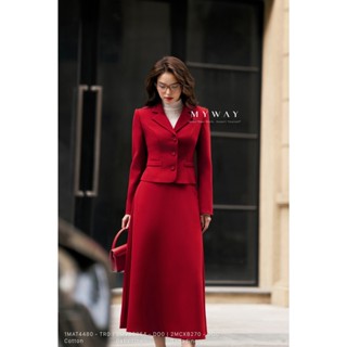 Set Bộ Áo Vest Và Chân Váy Xoè MY WAY Dài Tay Dáng Ôm Cao Cấp 2MVB0964W - 2MCXB270W - DO0