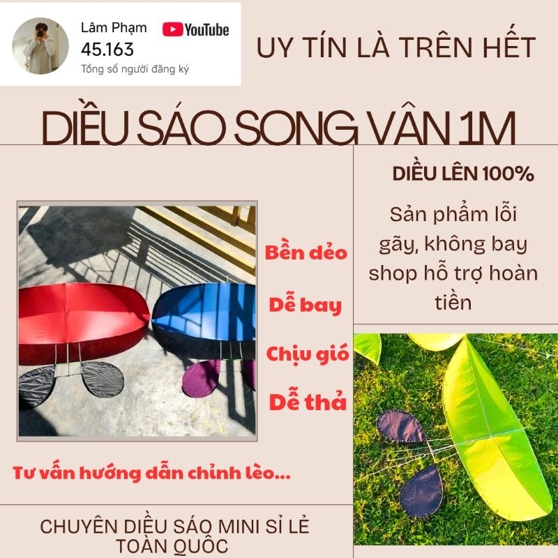 diều song vân làm từ cap quang và vải chống nước